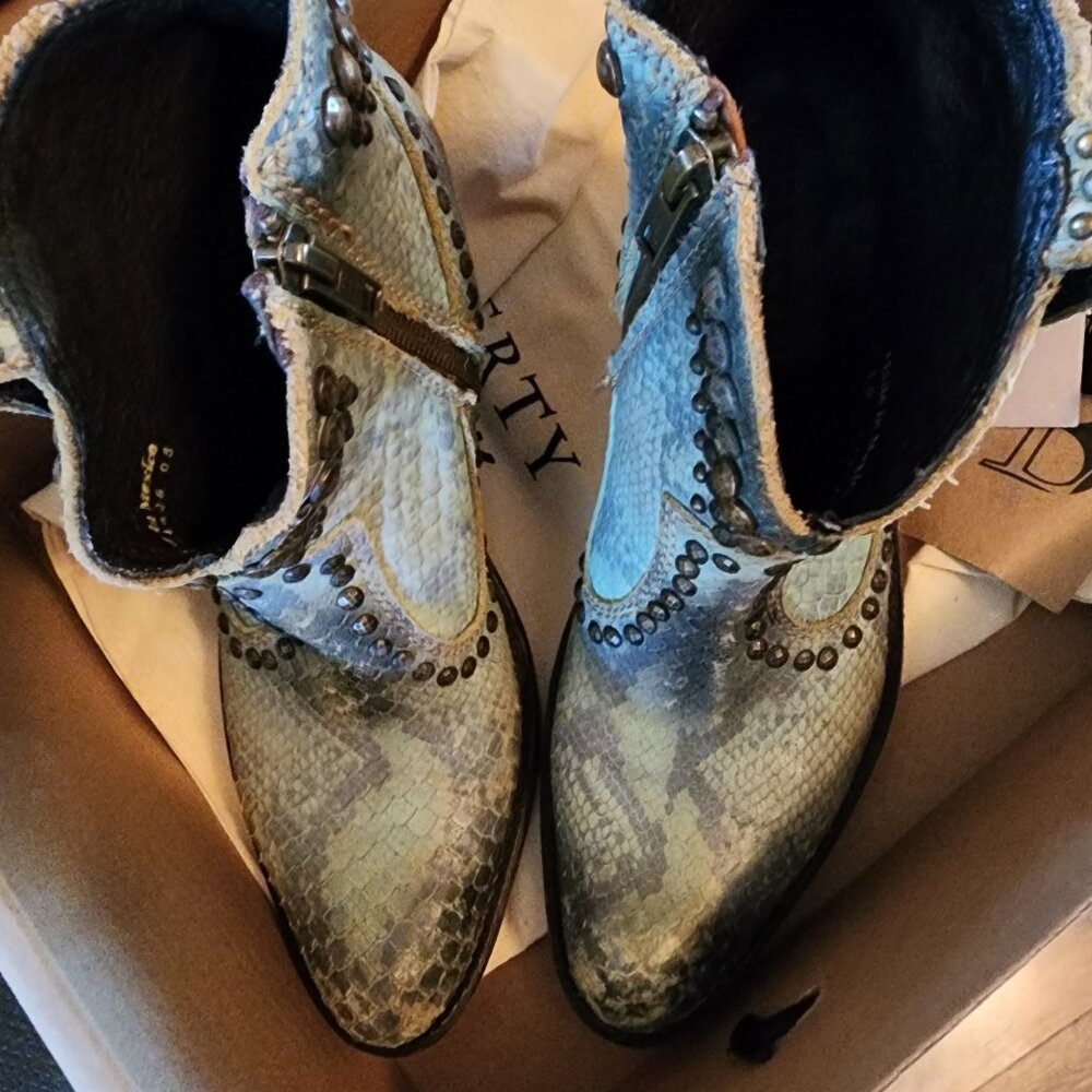 Worn Once "Liberty Black" Brand..Studded Python B… - image 7